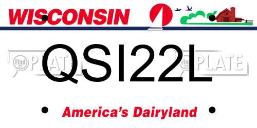 QSI22L Wisconsin License Plate