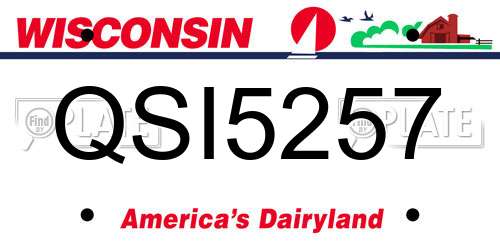 QSI5257 Wisconsin License Plate
