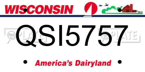 QSI5757 Wisconsin License Plate
