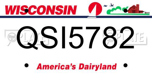 QSI5782 Wisconsin License Plate