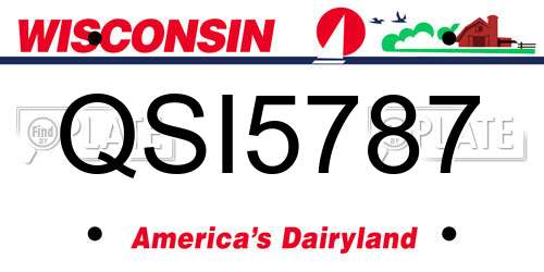 QSI5787 Wisconsin License Plate
