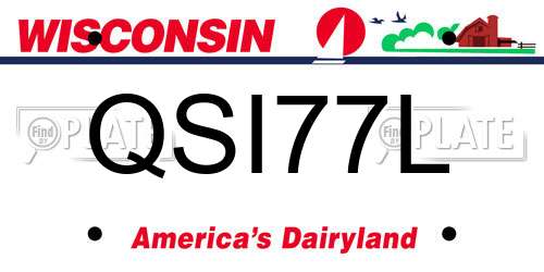 QSI77L Wisconsin License Plate