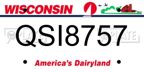 QSI8757 Wisconsin License Plate