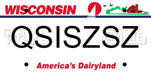 QSISZSZ Wisconsin License Plate