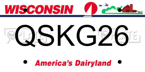 QSKG26 Wisconsin License Plate