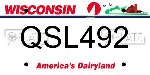QSL492 Wisconsin License Plate