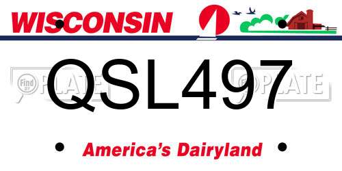 QSL497 Wisconsin License Plate