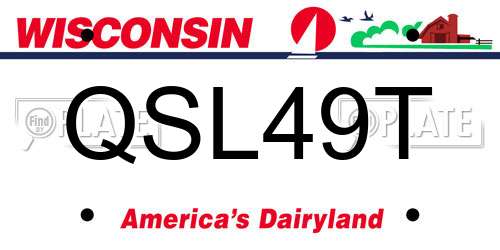 QSL49T Wisconsin License Plate