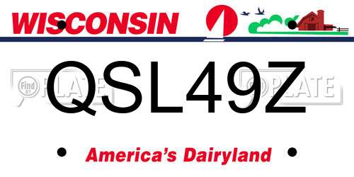 QSL49Z Wisconsin License Plate
