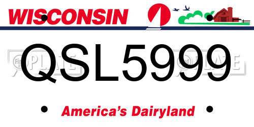 QSL5999 Wisconsin License Plate