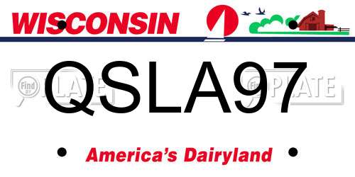 QSLA97 Wisconsin License Plate
