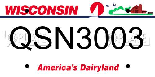 QSN3003 Wisconsin License Plate