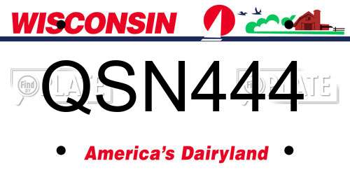 QSN444 Wisconsin License Plate