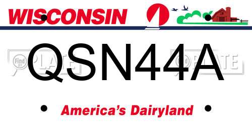 QSN44A Wisconsin License Plate