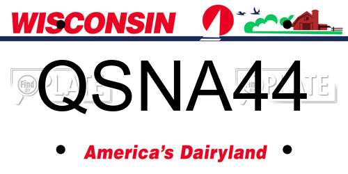 QSNA44 Wisconsin License Plate