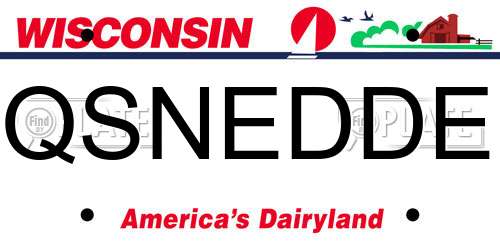 QSNEDDE Wisconsin License Plate