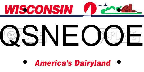 QSNEOOE Wisconsin License Plate