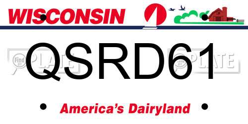 QSRD61 Wisconsin License Plate