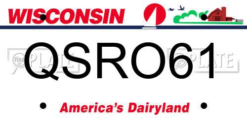 QSRO61 Wisconsin License Plate