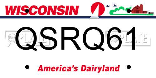 QSRQ61 Wisconsin License Plate