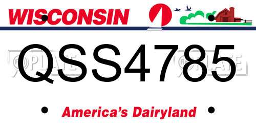 QSS4785 Wisconsin License Plate