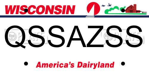 QSSAZSS Wisconsin License Plate