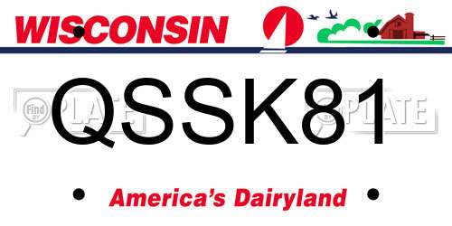 QSSK81 Wisconsin License Plate