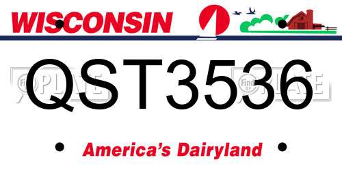 QST3536 Wisconsin License Plate