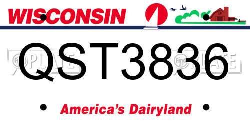 QST3836 Wisconsin License Plate