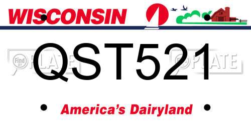 QST521 Wisconsin License Plate