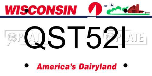QST52I Wisconsin License Plate
