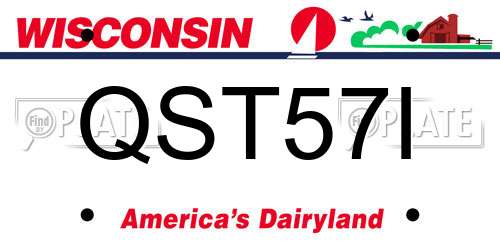 QST57I Wisconsin License Plate
