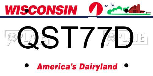 QST77D Wisconsin License Plate