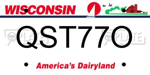 QST77O Wisconsin License Plate