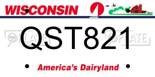 QST821 Wisconsin License Plate