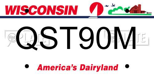 QST90M Wisconsin License Plate