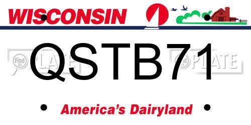 QSTB71 Wisconsin License Plate