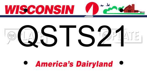 QSTS21 Wisconsin License Plate
