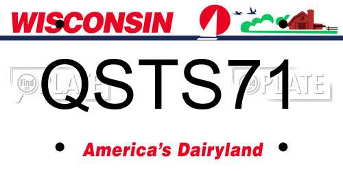 QSTS71 Wisconsin License Plate