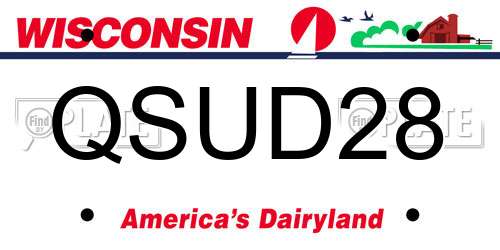 QSUD28 Wisconsin License Plate