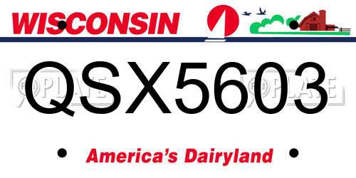QSX5603 Wisconsin License Plate