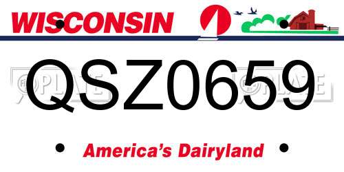 QSZ0659 Wisconsin License Plate