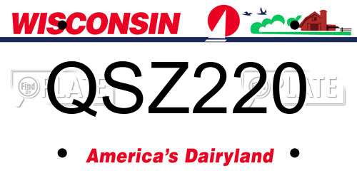 QSZ220 Wisconsin License Plate