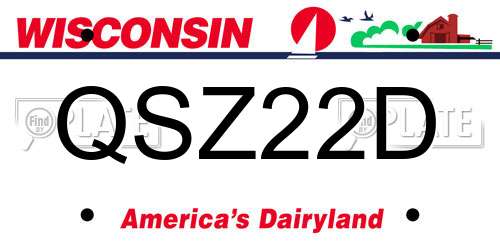 QSZ22D Wisconsin License Plate