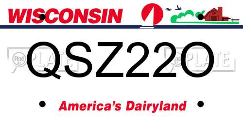 QSZ22O Wisconsin License Plate