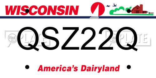 QSZ22Q Wisconsin License Plate