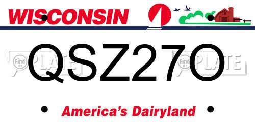 QSZ27O Wisconsin License Plate