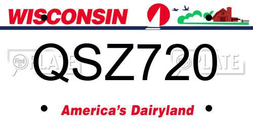 QSZ720 Wisconsin License Plate