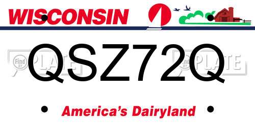 QSZ72Q Wisconsin License Plate