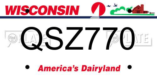 QSZ770 Wisconsin License Plate